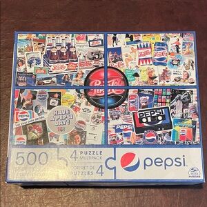 Pepsi Retro Collage 4-Puzzle Multipack - Blue Red White